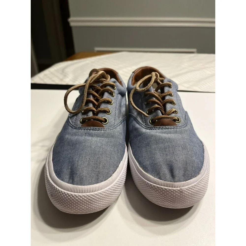 Vintage Ralph Lauren POLO Vaughn Low Top Blue Sneakers Lace-up Boat Shoes 8.5